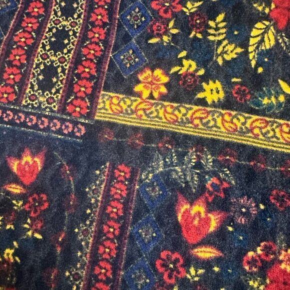 H&M Loves Coachella Boho Velour Retro Beatnik Style Floral Skirt Size 4 - Picture 4 of 10